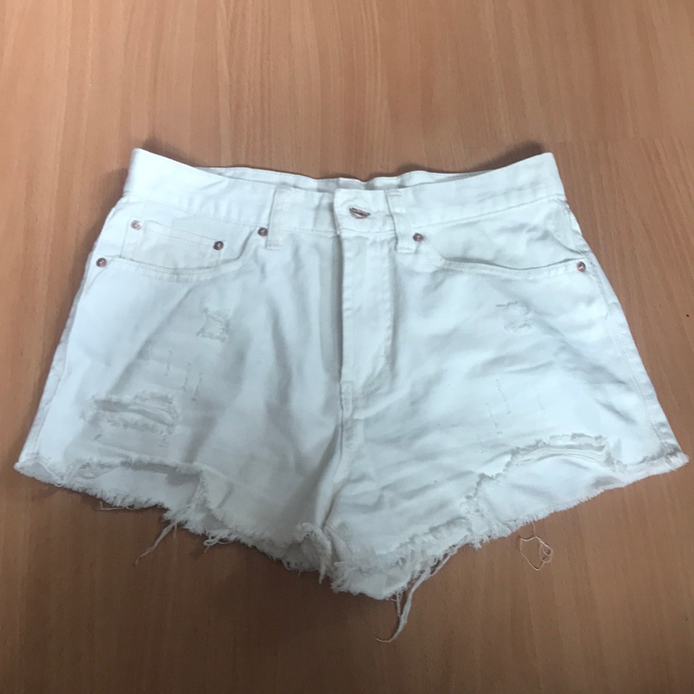 White Jean shorts